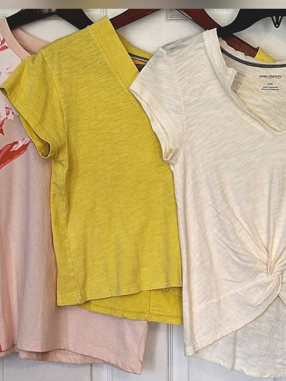 Anthro Pilcro Tops Bundle NEW XXS/XS White Knot Yellow Tee Graphic Tee 3pc